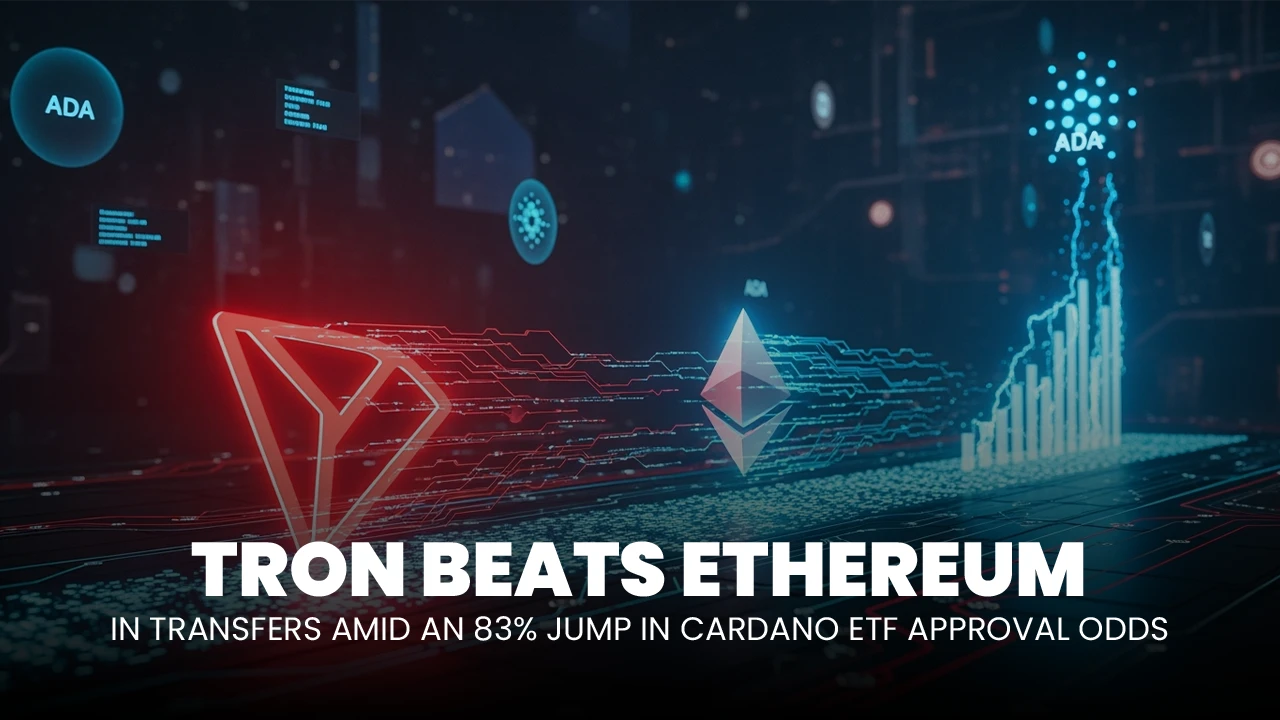 TRON Beats Ethereum in Transfers Amid an 83% Jump in Cardano ETF Approval Odds