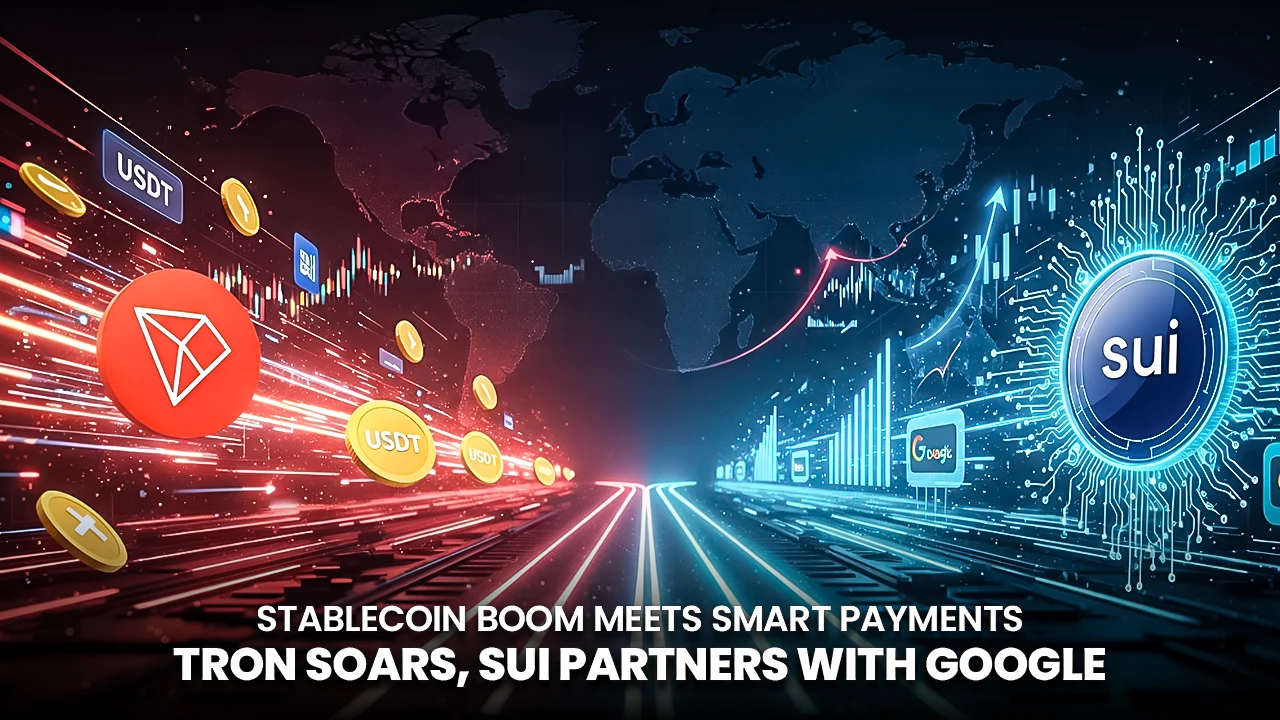 TRON Sets New Records in USDT Transfers as Sui Activates Google Payment Agents