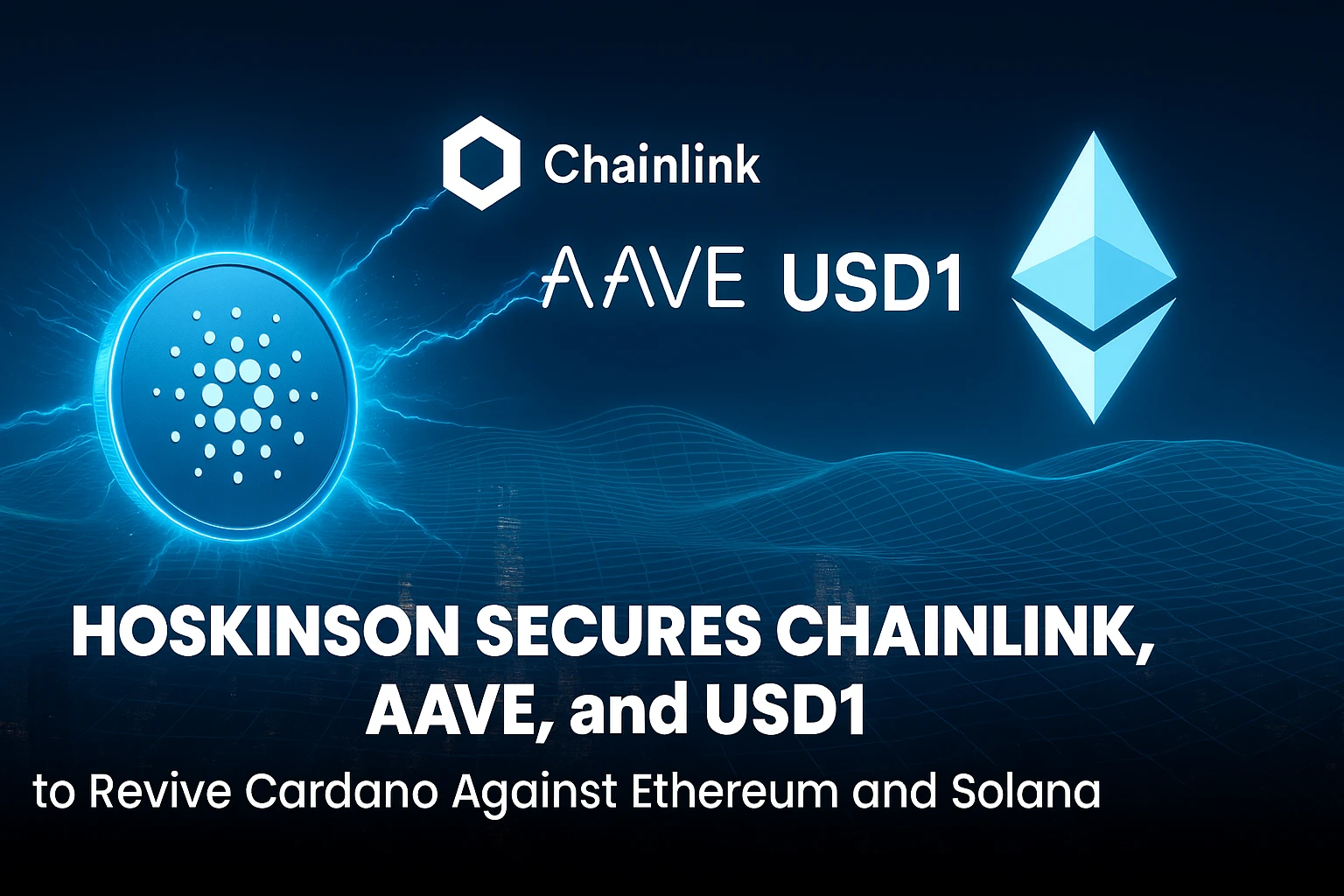 Cardano’s Hoskinson Secures Chainlink, Aave and USD1 to Revive ADA Against Ethereum and Solana