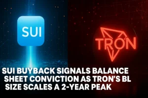 Sui Buyback Signals Balance Sheet Conviction as Tron’s Block Size Scales a 2-Year Peak