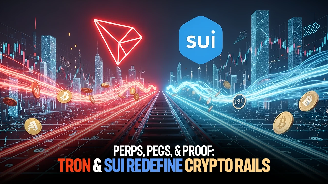 TRON Balances $30M Perps Debut Against 85% Stock Slump as Sui’s Stablecoins Rewire On-Chain Rails
