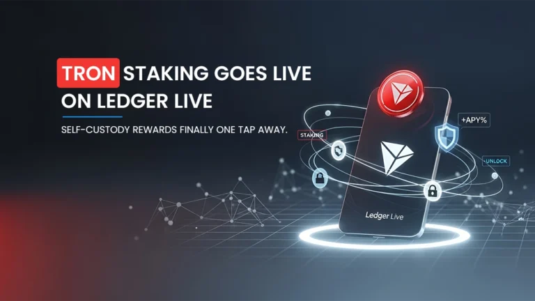TRON Staking Goes Live on Ledger Live, Self-Custody Rewards Finally One Tap Away